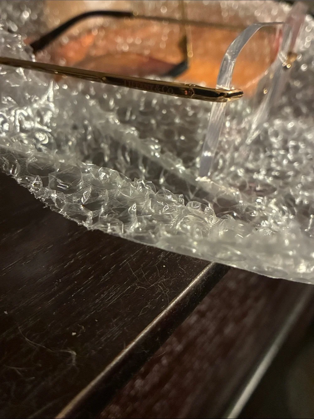 Tiffany & Co. Rimless Gold Bridge Eyeglasses with Clear Lenses